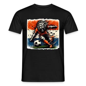 Dutch Pride Fußball Holländischer Löwe Jahrgang - Männer T-Shirt - Schwarz - Vorne - AI Model Male 178 light (178cm)