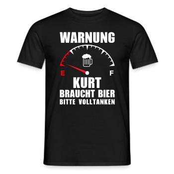 Kurt braucht Bier Bitte volltanken - Männer T-Shirt - Schwarz - Vorne - AI Model Male 178 light (178cm)