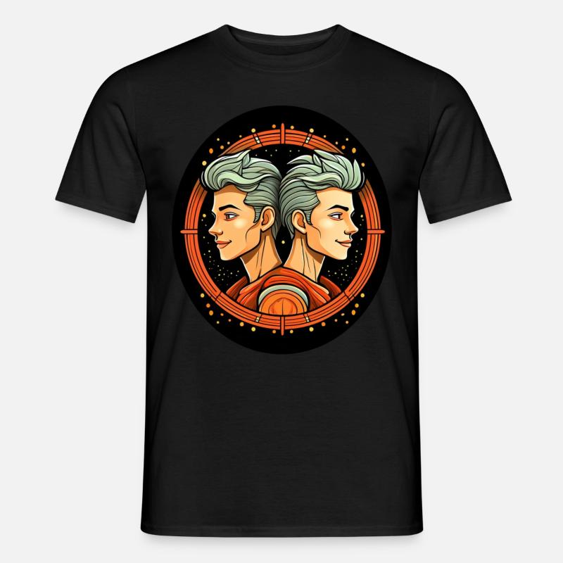 Sternzeichen Zwillinge - Männer T-Shirt - Schwarz