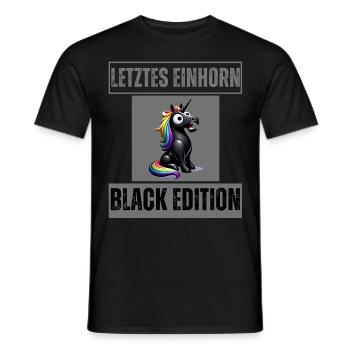 Letztes Einhorn Black Edition Weißes Shirt Black - Männer T-Shirt - Schwarz - Vorne - AI Model Male 178 light (178cm)