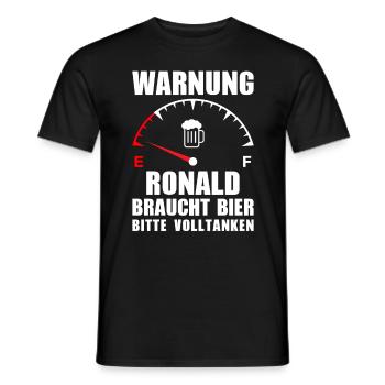 Ronald braucht Bier Bitte volltanken - Männer T-Shirt - Schwarz - Vorne - AI Model Male 178 light (178cm)