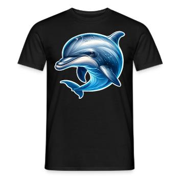 Delfin - Männer T-Shirt - Schwarz - Vorne - AI Model Male 178 light (178cm)