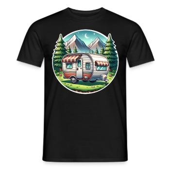 Camping Camper Caravan - Men's T-Shirt - black - Front - AI Model Male 178 light (178cm)