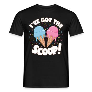 I've Got the Scoop Gender Reveal Ice cream Themed - Men's T-Shirt - black - Front - AI Model Male 178 light (178cm)