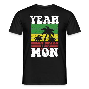 oui Lun Jamaïcain Vintage Coucher de soleil Jamaïque Vacances - T-shirt homme - noir - Devant - AI Model Male 178 light (178cm)