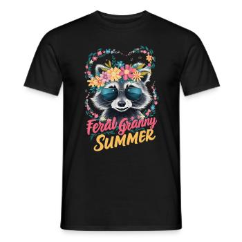 Wildheit Oma Sommer Oma Großmutter Frauen 2024 - Männer T-Shirt - Schwarz - Vorne - AI Model Male 178 light (178cm)