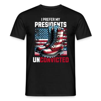 Ich bevorzuge die unverurteilten, lustigen Abstimmungen meiner Präsidenten - Männer T-Shirt - Schwarz - Vorne - AI Model Male 178 light (178cm)