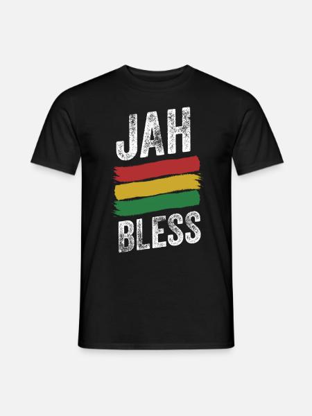 Jah Bless Rasta Flag Reggae Roots Jamaika - Männer T-Shirt - Schwarz