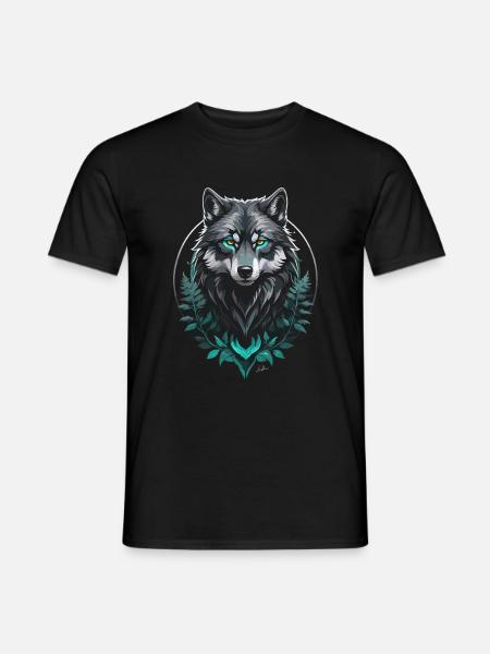 Forest Arctic Wolf - Men's T-Shirt - black