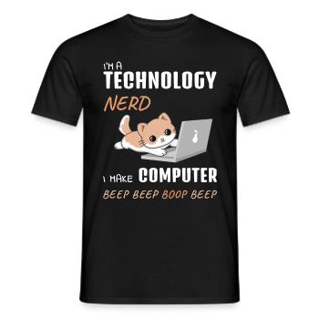 IT Computer Administrator Computer Work Gift - Men's T-Shirt - black - Front - AI Model Male 178 light (178cm)