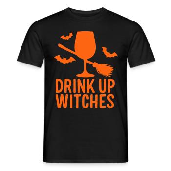 Halloween Witches Saying Drink Up Witches - Men's T-Shirt - black - Front - AI Model Male 178 light (178cm)
