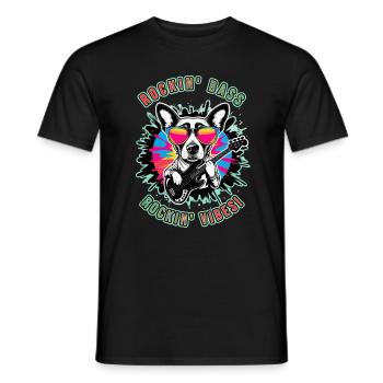 Rockin' Bass, Rockin' Vibes! - Männer T-Shirt - Schwarz - Vorne - AI Model Male 178 light (178cm)