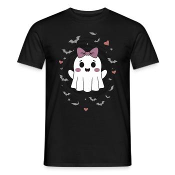 Fantôme mignon avec des chauves-souris - T-shirt homme - noir - Devant - AI Model Male 178 light (178cm)