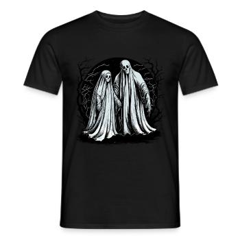 Scary ghost couple haunting - Men's T-Shirt - black - Front - AI Model Male 178 light (178cm)