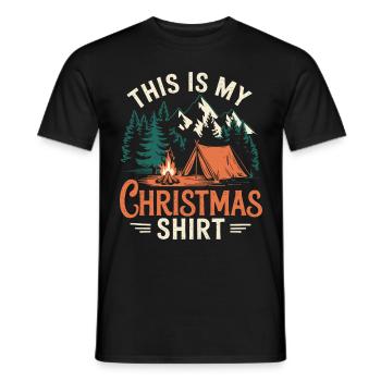Camping Noël Tenue de Noël en plein air - T-shirt homme - noir - Devant - AI Model Male 178 light (178cm)