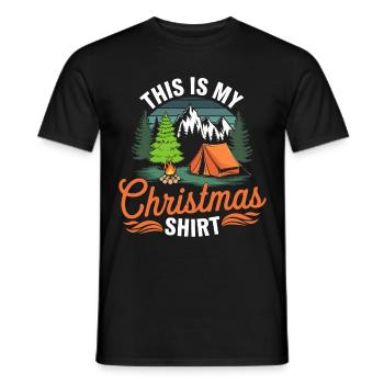 Camping Noël Tenue de Noël en plein air - T-shirt homme - noir - Devant - AI Model Male 178 light (178cm)