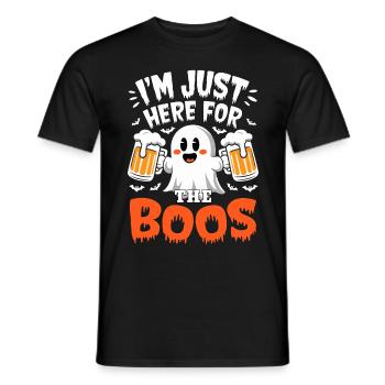 Fantôme d’Halloween, je suis juste là pour les huées - T-shirt homme - noir - Devant - AI Model Male 178 light (178cm)