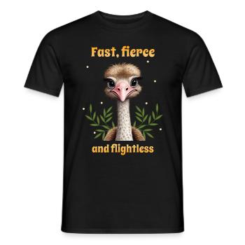Fast fierce and flightless - Men's T-Shirt - black - Front - AI Model Male 178 light (178cm)