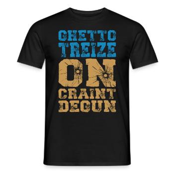 Ghetto 13 On craint dégun t-shirt - T-shirt homme - noir - Devant - AI Model Male 178 light (178cm)