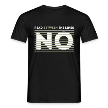 Lesen zwischen den Zeilen KEIN lustiger sarkasmus - Männer T-Shirt - Schwarz - Vorne - AI Model Male 178 light (178cm)