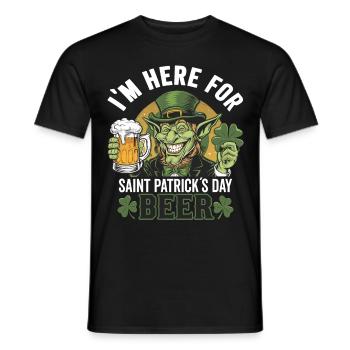 St. Patrick`s Day Beer Leprechaun Kobold Bier - Männer T-Shirt - Schwarz - Vorne - AI Model Male 178 light (178cm)