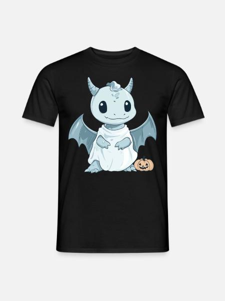Dragon Halloween Funny Ghost - Men's T-Shirt - black