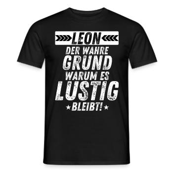 Leon Vorname Beliebt Der Wahre Grund Fun Party - Männer T-Shirt - Schwarz - Vorne - AI Model Male 178 light (178cm)