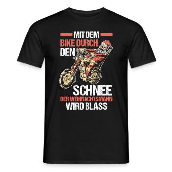 Weihnachten Motorrad Weihnachtsmann - Männer T-Shirt - Schwarz - Vorne - AI Model Male 178 light (178cm)