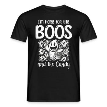 Je suis ici pour les huées et les bonbons, Halloween - T-shirt homme - noir - Devant - AI Model Male 178 light (178cm)