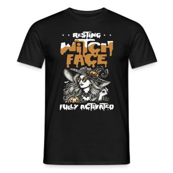 Hexengesicht Voll Aktiviert, Halloween Humor Hexen - Männer T-Shirt - Schwarz - Vorne - AI Model Male 178 light (178cm)