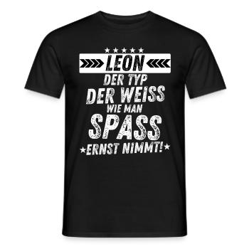 Leon Der Typ Spaß Geschenkidee für Männer Herren - Männer T-Shirt - Schwarz - Vorne - AI Model Male 178 light (178cm)