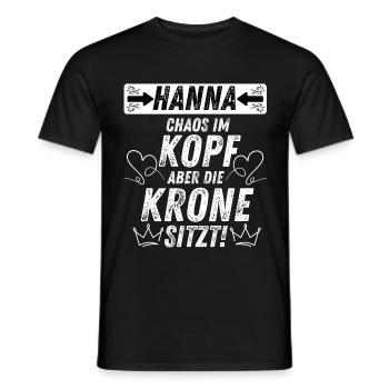 HANNA Chaos im Kopf Krone sitzt für Frauen - Männer T-Shirt - Schwarz - Vorne - AI Model Male 178 light (178cm)