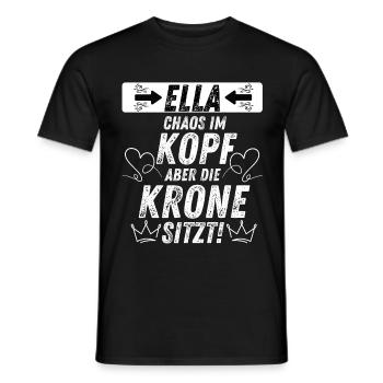 Chaos im Kopf Krone sitzt Geschenkidee Damen - Männer T-Shirt - Schwarz - Vorne - AI Model Male 178 light (178cm)