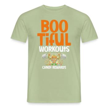 Boo-tiful Workouts Süßigkeiten, Fitness Leckereien - Männer T-Shirt - Sage - Vorne - AI Model Male 178 light (178cm)