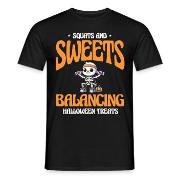 Kniebeugen Süßigkeiten Gleichgewicht Halloween - Männer T-Shirt - Schwarz - Vorne - AI Model Male 178 light (178cm)