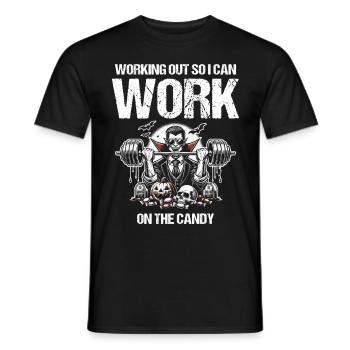 Je m’entraîne pour les sucreries, les friandises Fitness - T-shirt homme - noir - Devant - AI Model Male 178 light (178cm)