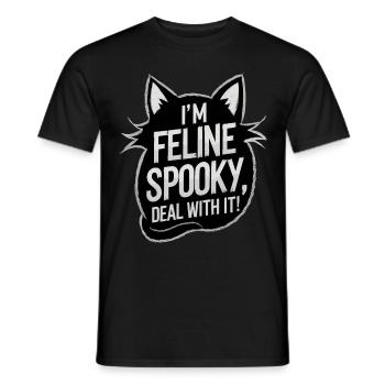 I'm Feline Spooky Cats Halloween Saying - Men's T-Shirt - black - Front - AI Model Male 178 light (178cm)