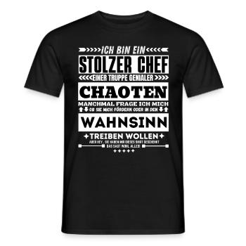 stolzer chef einer truppe genialer chaoten - Männer T-Shirt - Schwarz - Vorne - AI Model Male 178 light (178cm)