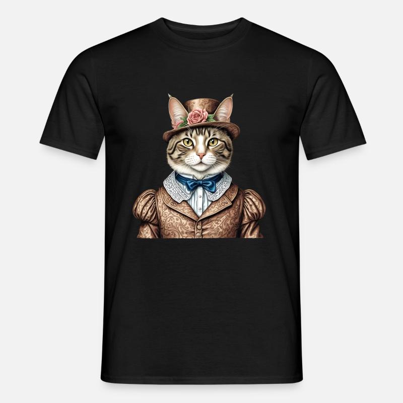 Aristokrat-Katze - Männer T-Shirt - Schwarz