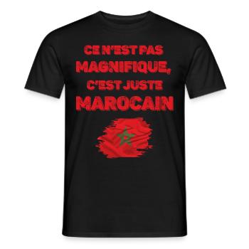 C'est juste Marocain - T-shirt homme - noir - Devant - AI Model Male 178 light (178cm)