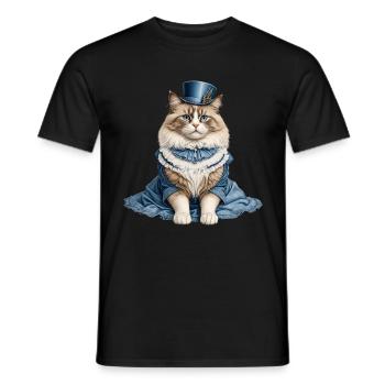 Schöne Katzendame - Männer T-Shirt - Schwarz - Vorne - AI Model Male 178 light (178cm)
