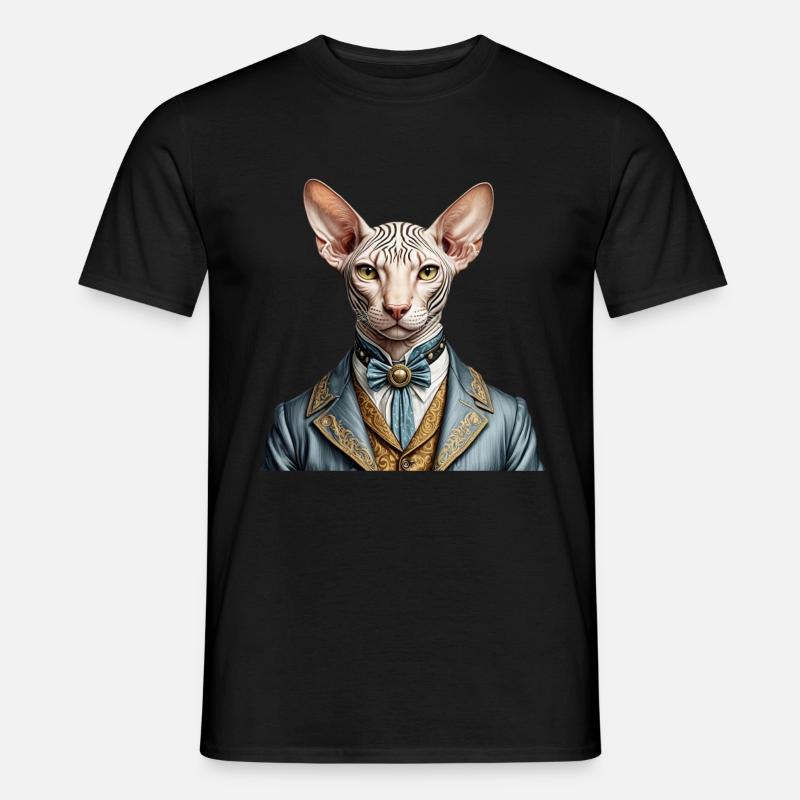 Elegante Sphynx - Männer T-Shirt - Schwarz