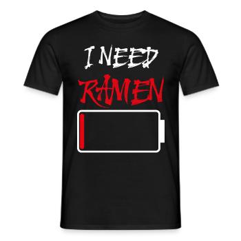 J’ai besoin de Ramen Anime Japon Amateurs de nouilles culinaires - T-shirt homme - noir - Devant - AI Model Male 178 light (178cm)