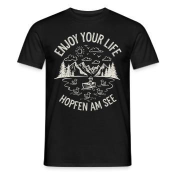 Hopfen am See Urlaub Berg Wandern - Männer T-Shirt - Schwarz - Vorne - AI Model Male 178 light (178cm)