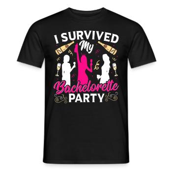 Douche nuptiale Mariage Enterrement de vie de jeune fille a survécu - T-shirt homme - noir - Devant - AI Model Male 178 light (178cm)