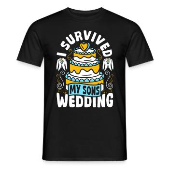Groom Mother Surviving My Son's Wedding - Men's T-Shirt - black - Front - AI Model Male 178 light (178cm)