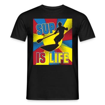 SUP Wassersport Sup Pop Standup Paddle - Männer T-Shirt - Schwarz - Vorne - AI Model Male 178 light (178cm)