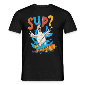 Renn-SUP-Zubehör Allround Chicken Sup - Männer T-Shirt - Schwarz - Vorne - AI Model Male 178 light (178cm)