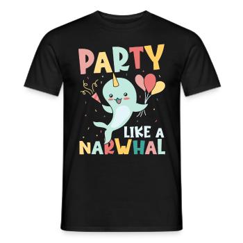 Meereswissenschaft Narwal Einhorn des Meeres - Männer T-Shirt - Schwarz - Vorne - AI Model Male 178 light (178cm)