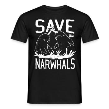 Narwal Narwalfische retten die Narwale - Männer T-Shirt - Schwarz - Vorne - AI Model Male 178 light (178cm)